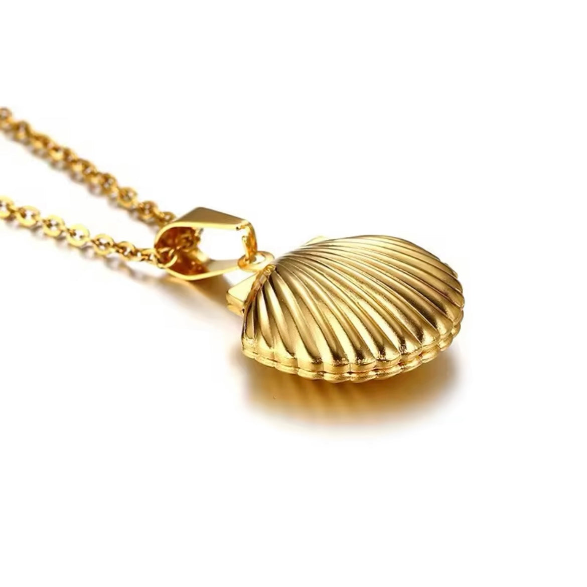 Sea-Safe™ Gold Sea Shell Locket Necklace