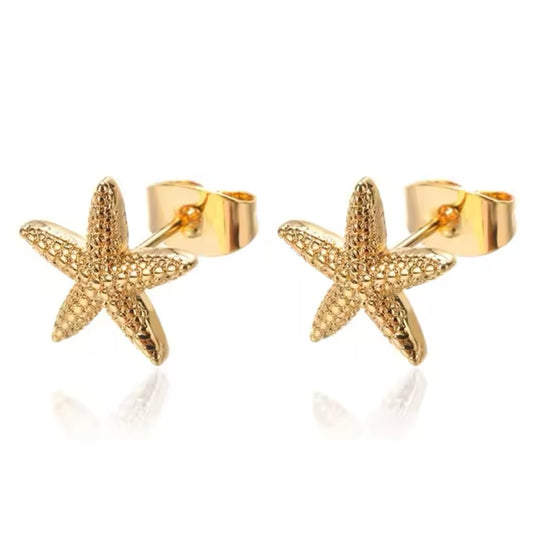 Sea-Safe™ Gold Starfish Studs