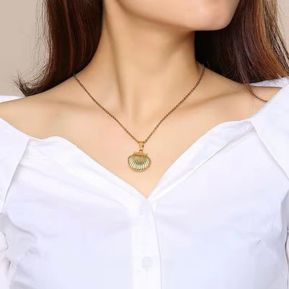 Sea-Safe™ Gold Sea Shell Locket Necklace