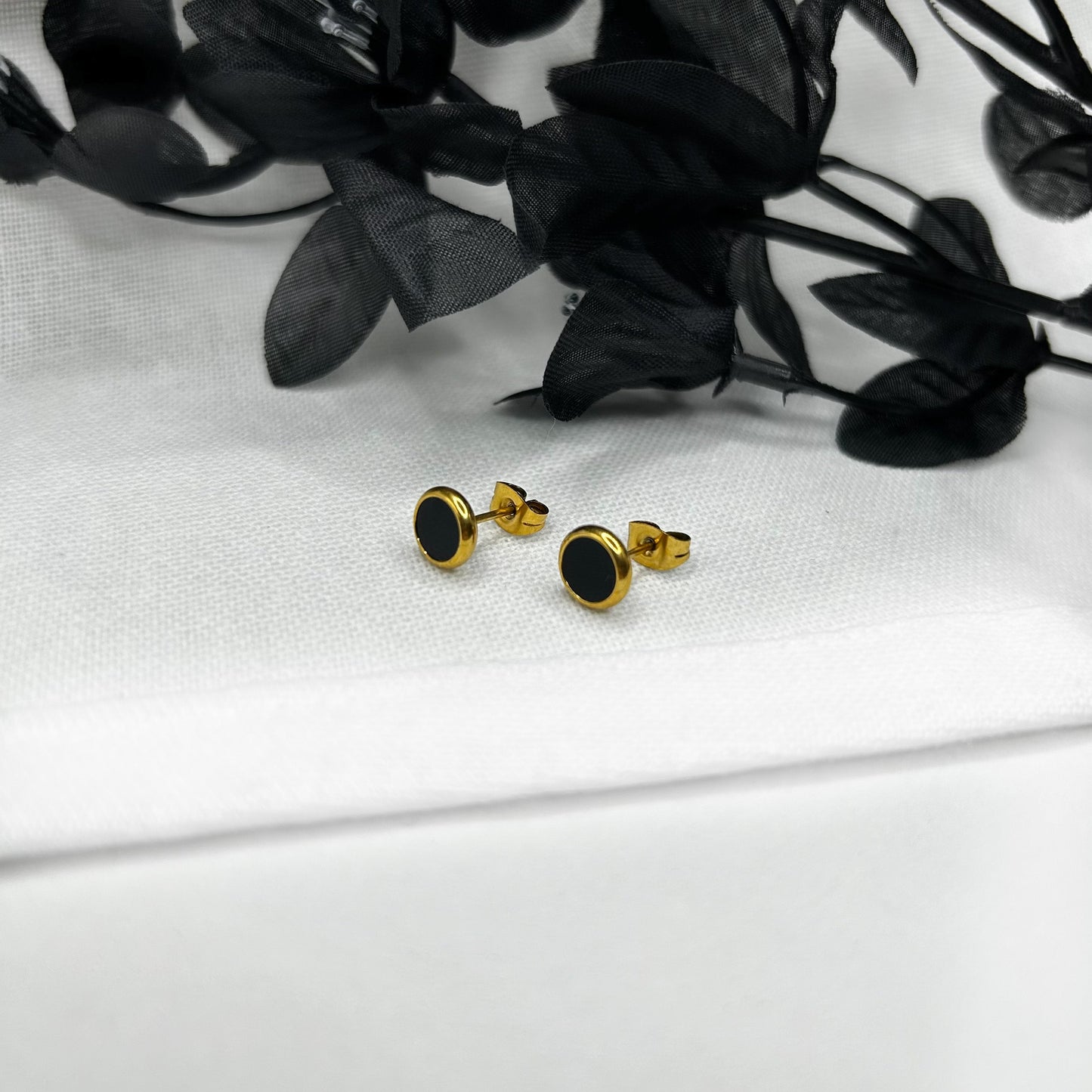 Sea-Safe™ Gold Onyx Studs