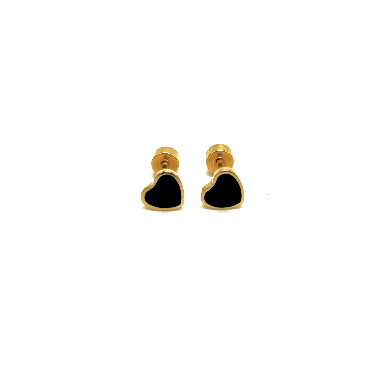 Sea-Safe™ Gold Onyx Heart Studs