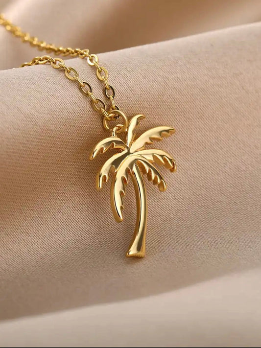 Sea-Safe™ Gold Palm Tree Necklace